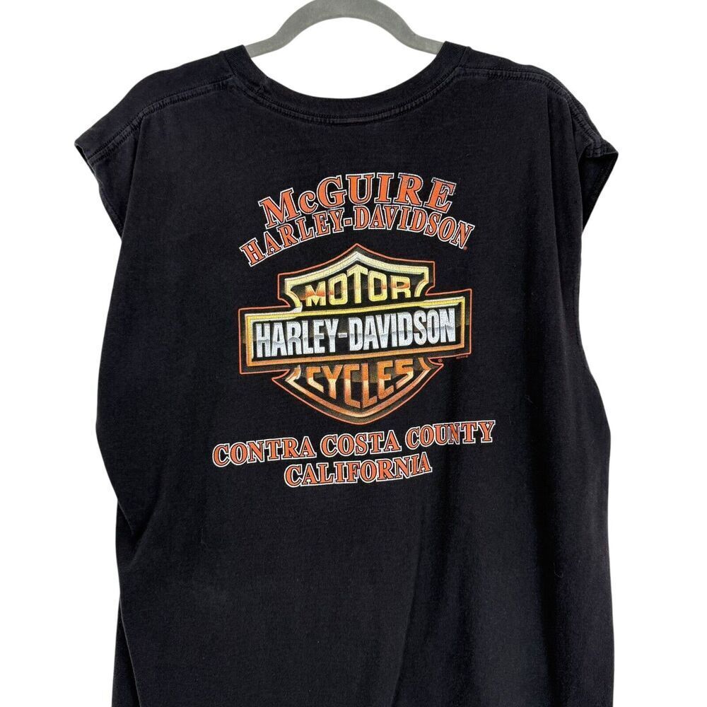 Harley Davidson Shirt Mens Extra Large Muscle Tank Flames McGuire Contra Costa - Picture 4 of 7